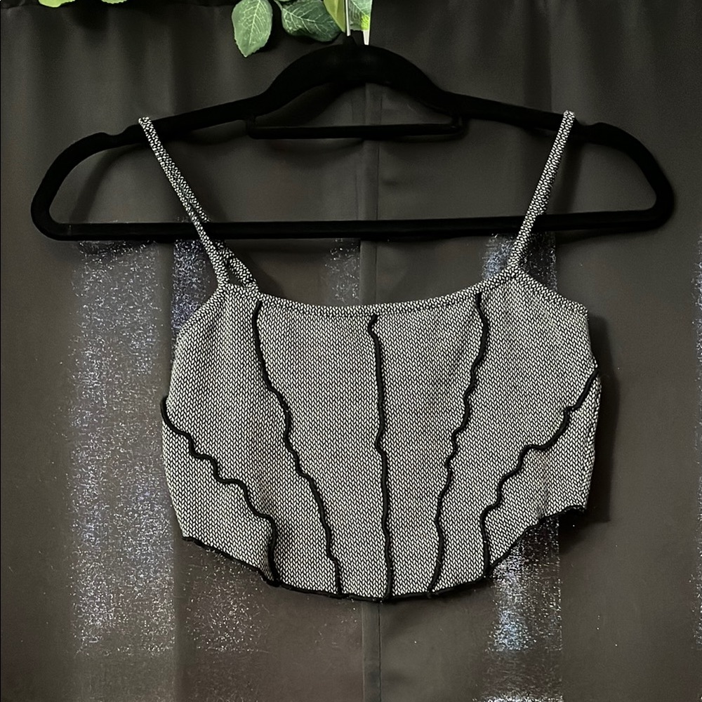 Women's Black and White Spaghetti Strap Top